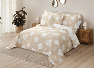 Colcha Jacquard Hojas Natural