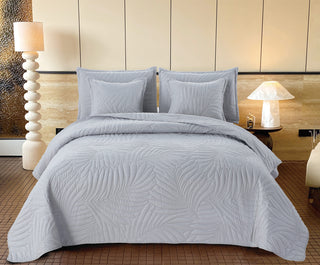 Edredón Bordado Superior Hojas Palma Real