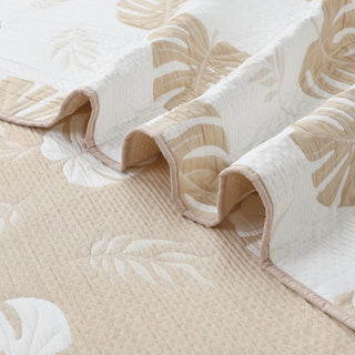 Colcha Jacquard Hojas Natural