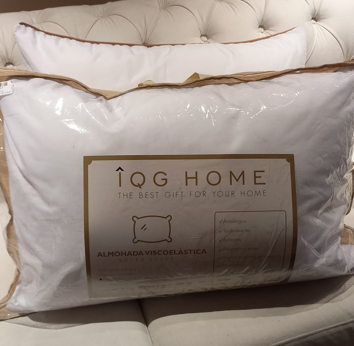 Almohada Fina Algodon sensacion Pluma de Ganso Gde IQG Home